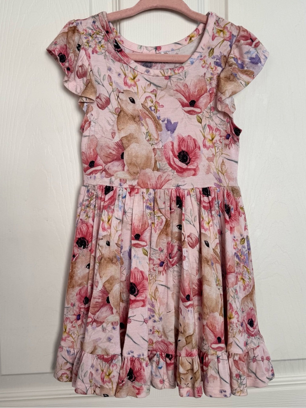 Posh Peanut Rabbit Easter Ruffle Dress - Picture 1 of 4